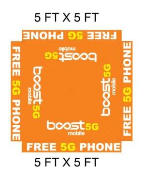 5 x 5 Boost Mobile Tant Cover
