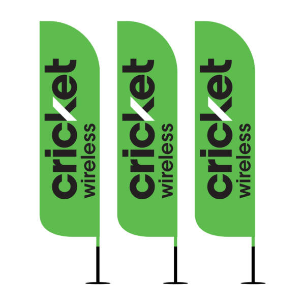 Cricket Wireless 12ft Feather Flag 3-Pack