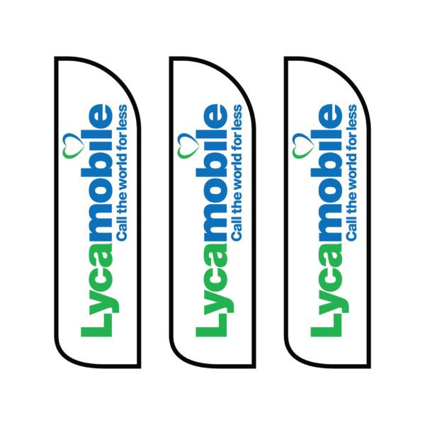Lyca Mobile 12ft Feather Flag Set – 3-Pack