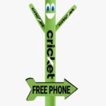 20Ft Tall Cricket Wireless Air Inflatable Tubeman Dancer with Arrow