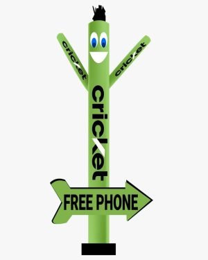 20Ft Tall Cricket Wireless Air Inflatable Tubeman Dancer with Arrow
