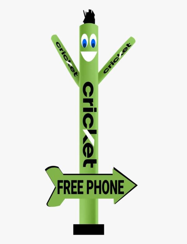 20Ft Tall Cricket Wireless Air Inflatable Tubeman Dancer with Arrow