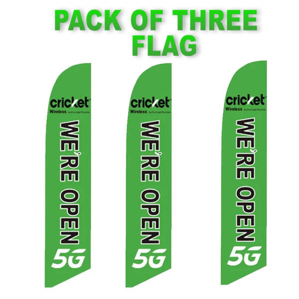 Cricket We're Open Feather Flag