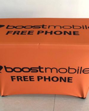 Free Phone Boost Mobile Advertising Stretch Table Orange Cover 4 Ft X 2 Ft Long