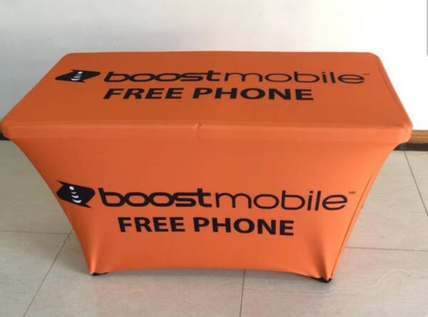 Free Phone Boost Mobile Advertising Stretch Table Orange Cover 4 Ft X 2 Ft Long