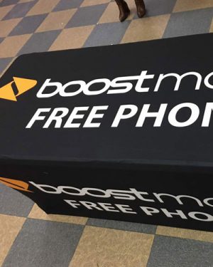 Boost Mobile Advertising Stretch Table Cloth 6 FT BLACK COLOR