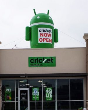 Cricket Wireless Android Inflatable Giant Roof Top Balloon 20 Ft