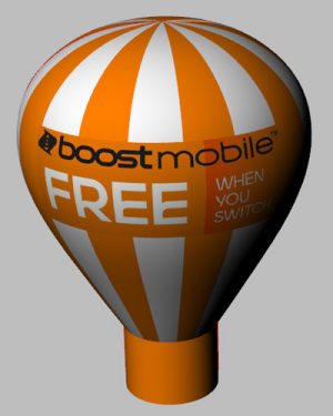 Boot Mobile Inflatable Giant Roof Top Balloon 20 FT ORANGE & WHITE: