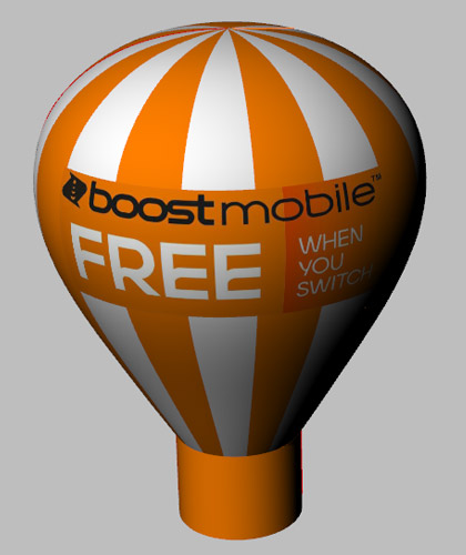 Boot Mobile Inflatable Giant Roof Top Balloon 20 FT ORANGE & WHITE: