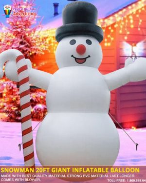 Snowman 20Ft Giant Inflatable Balloon - Snowman/Custom Holiday Season Inflatable