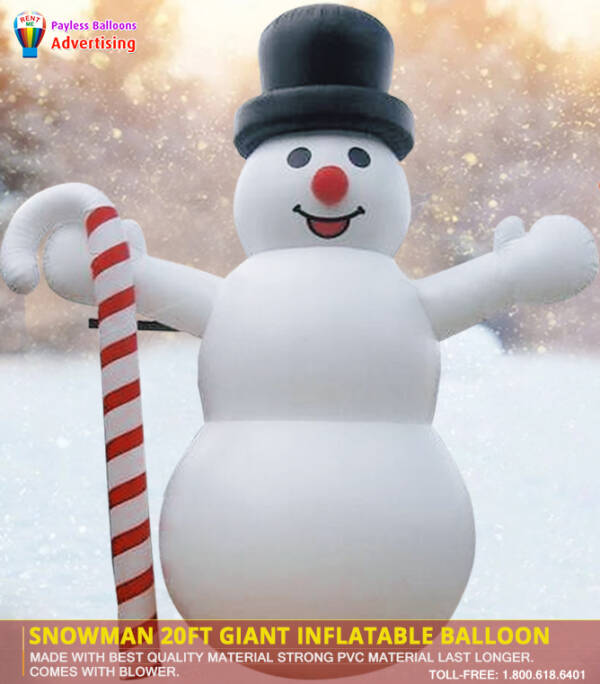 Snowman 20Ft Giant Inflatable Balloon - Snowman/Custom Holiday Season Inflatable