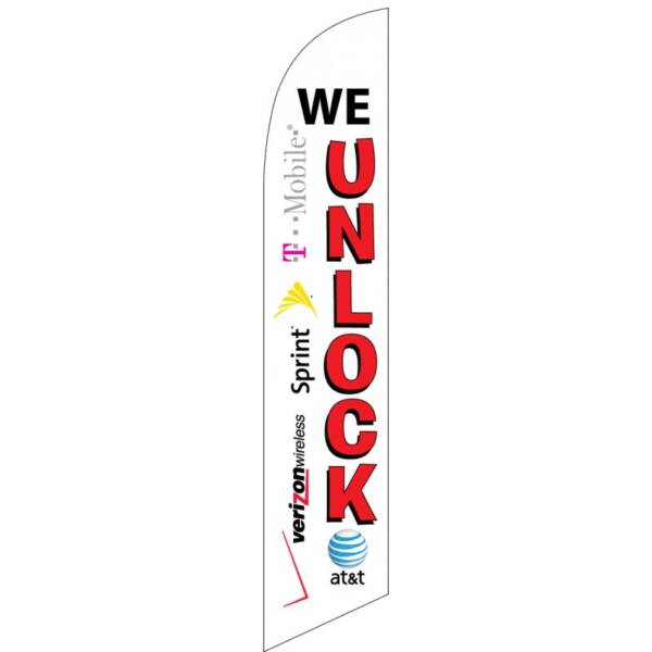 We Unlock Feather Flag