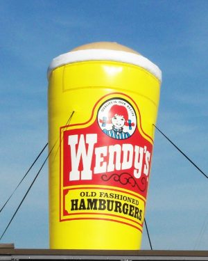 Wendys Inflatable Giant Roof Top Balloon 20 Ft