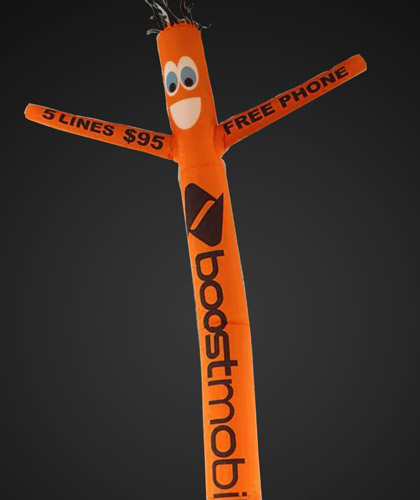 Boost Mobile ORANGE 5 LINES $95 & FREE PHONE Dancing Inflatable Balloon 20 ft Black