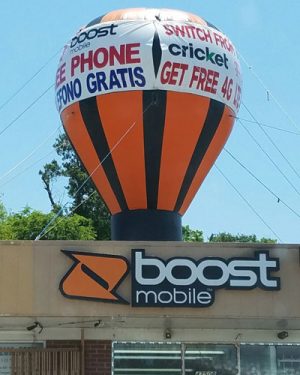 Boost Mobile Inflatable Giant Roof Top Balloon 20 Ft