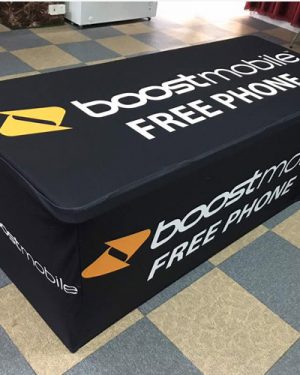 Boost Mobile Advertising Stretch Table Cloth 6 FT BLACK COLOR