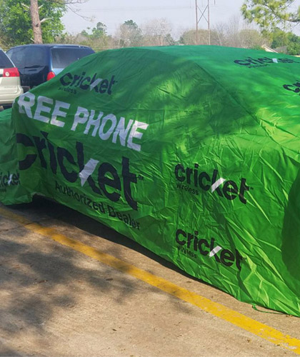 Cricket Advertising Car Cover