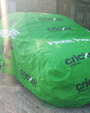 Cricket Advertising Car Cover