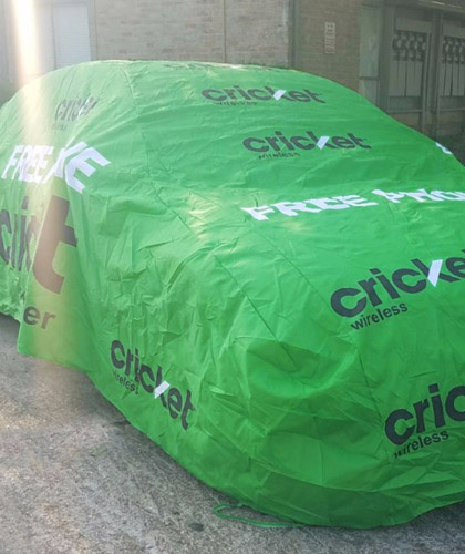 Cricket Advertising Car Cover
