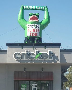 Cricket Giant Roof Top Balloon 20 Ft: BUY OR RENT