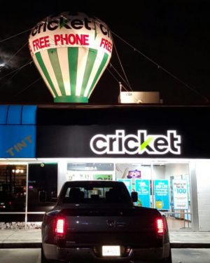 Cricket Wireless Giant Roof Top Inflatable Balloon