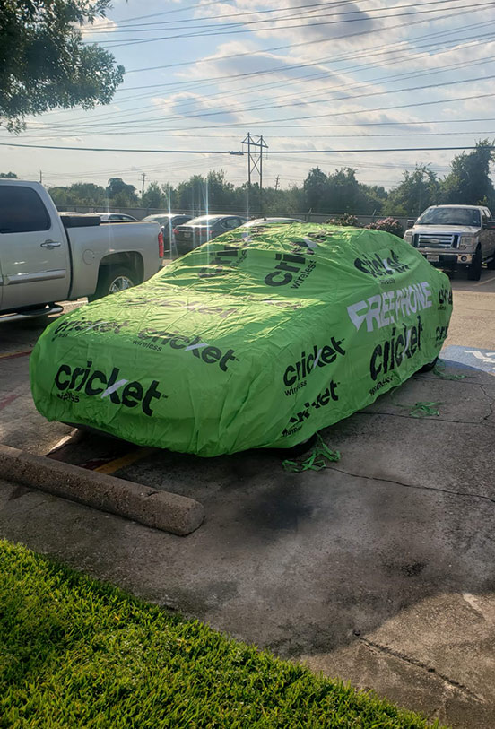 Cricket Advertising Car Cover