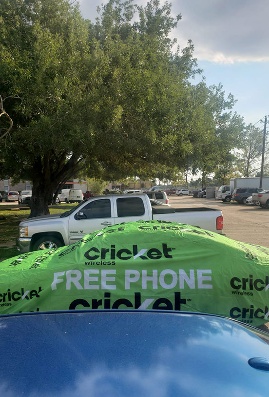 Cricket Advertising Car Cover
