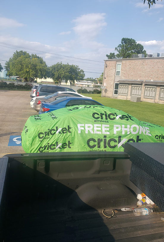 Cricket Advertising Car Cover