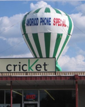 Cricket Wireless Giant Roof Top Inflatable Balloon