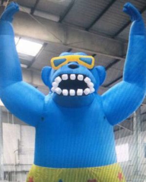 20 Ft Inflatable Giant Roof Top Gorilla Blue