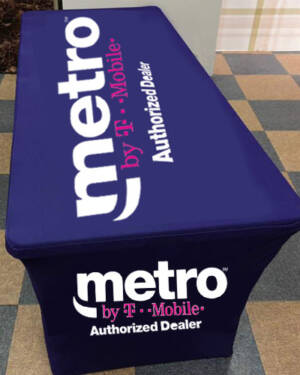 METRO by T Mobile Advertising Stretch Table Cloth 6 FT