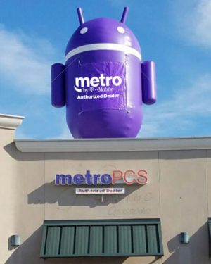 Metro by T Mobile Android Inflatable Giant Roof Top Balloon 20 Ft
