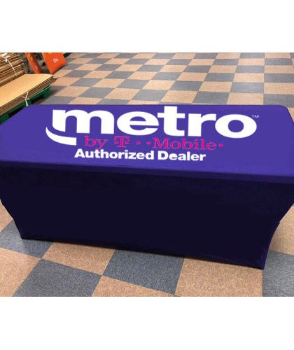 METRO by T Mobile Advertising Stretch Table Cloth 6 FT