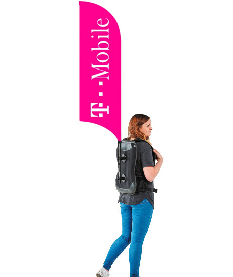 T MOBILE BACKPACK FLAG
