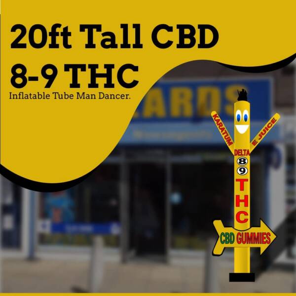 20 Ft Delta 8 & 9 THC Air Inflatable Tubeman Dancer – Wacky Waving Tube Puppet Guy
