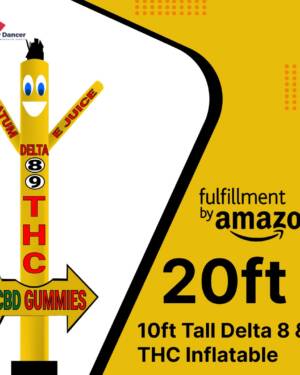 20Ft Tall Smoke Shop Air Inflatable Tube Man Dancer With Arrow