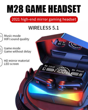 M28 Wireless Earbuds TWS Bluetooth 5.1 Gaming Monster Earphones | Touch Control Headphones Microphone - Image 2
