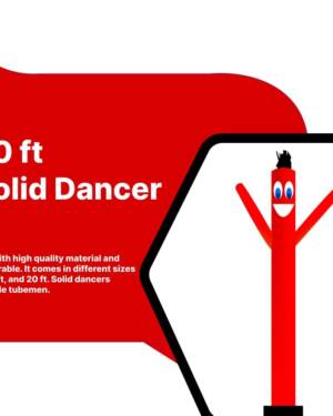 20Ft Solid Red Color Air Inflatable Dancer Tube Man | Tall Sky Wacky Waving Inflatables Puppet Guy - Image 5