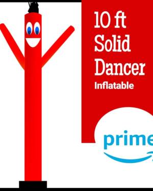 10Ft Solid Red Color Air Inflatable Dancer Tube Man | Market Your Products Events 10Feet Tall Sky Wacky Waving Inflatables Puppet Guy