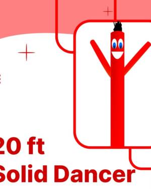 20Ft Solid Red Color Air Inflatable Dancer Tube Man | Tall Sky Wacky Waving Inflatables Puppet Guy - Image 4