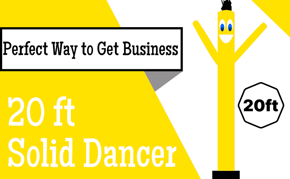 20Ft Solid yellow Air Inflatable Dancer Tube Man
