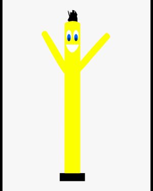 10Ft Solid Yellow Color Air Inflatable Dancer Tube Man