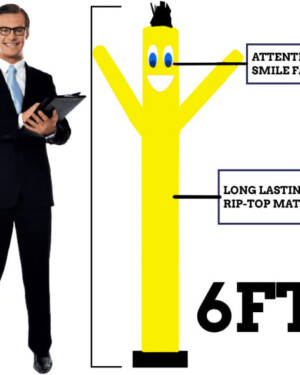6Ft Solid Yellow Air Inflatable Dancer Tube Man
