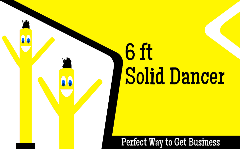 6Ft Solid Yellow Air Inflatable Dancer Tube Man