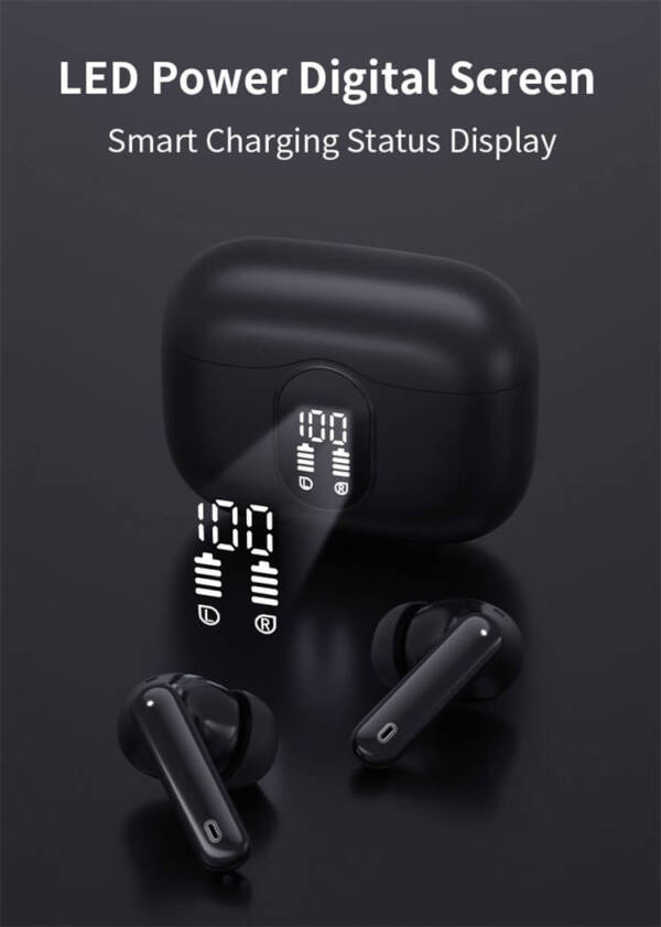 A90 Pro Wireless Gaming Earbud Bluetooth Headphones LED Power Display BT 5.3 Black Color