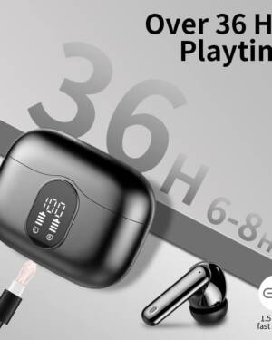 A90 Pro Wireless Gaming Earbud Bluetooth Headphones LED Power Display BT 5.3 Black Color