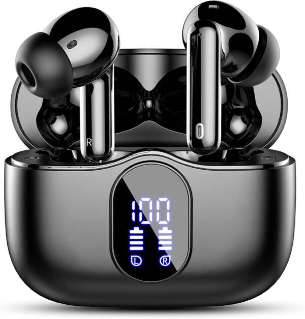 A90 Pro Wireless Gaming Earbud Bluetooth Headphones LED Power Display BT 5.3 Black Color