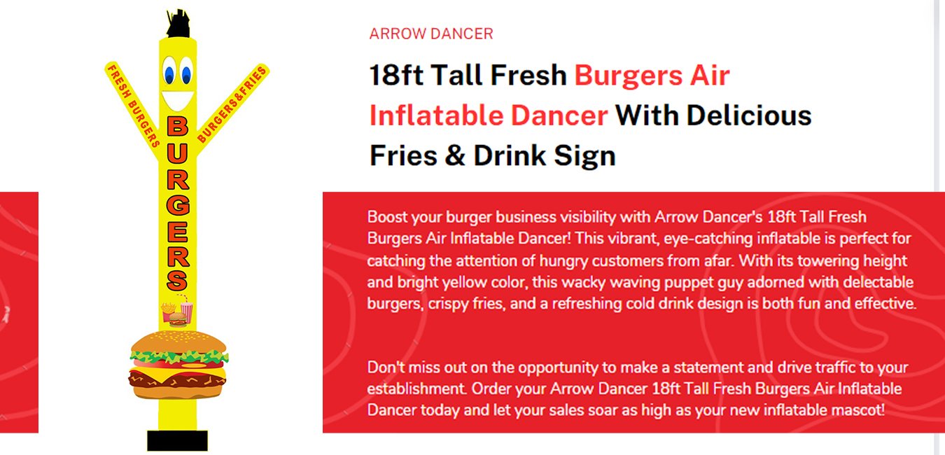 18ft Burger Fresh Burgers Dancer - Banner