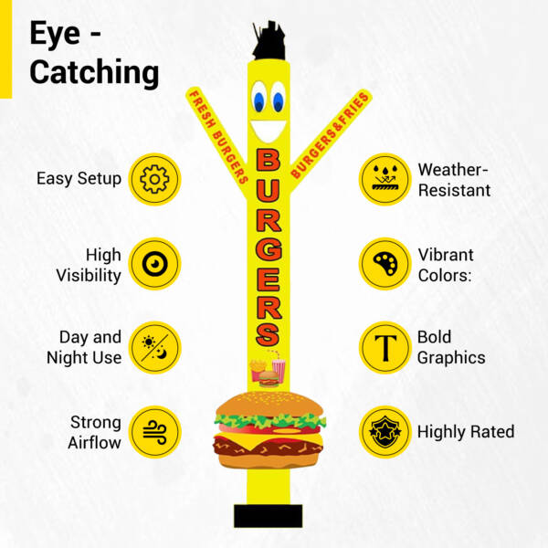 Fresh Burgers Air Inflatable Tubeman Dancer