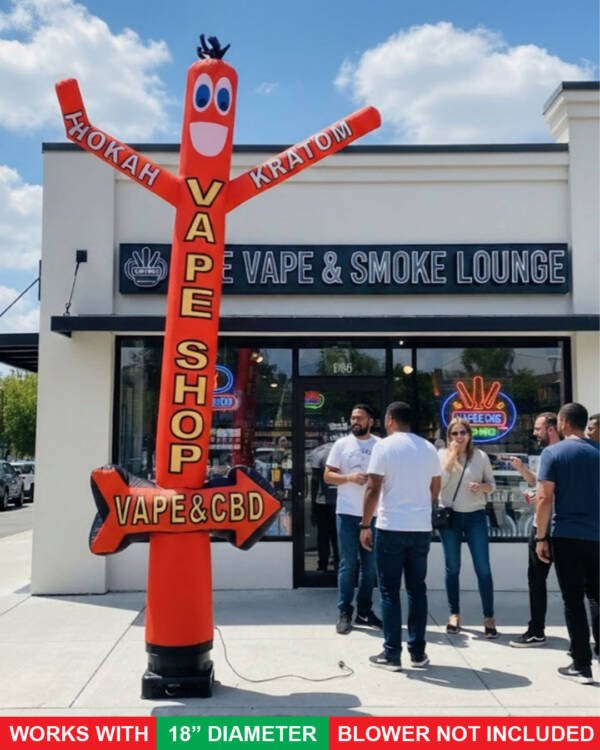 18ft Vape Shop Air Inflatable Tube Man Dancer With Arrow